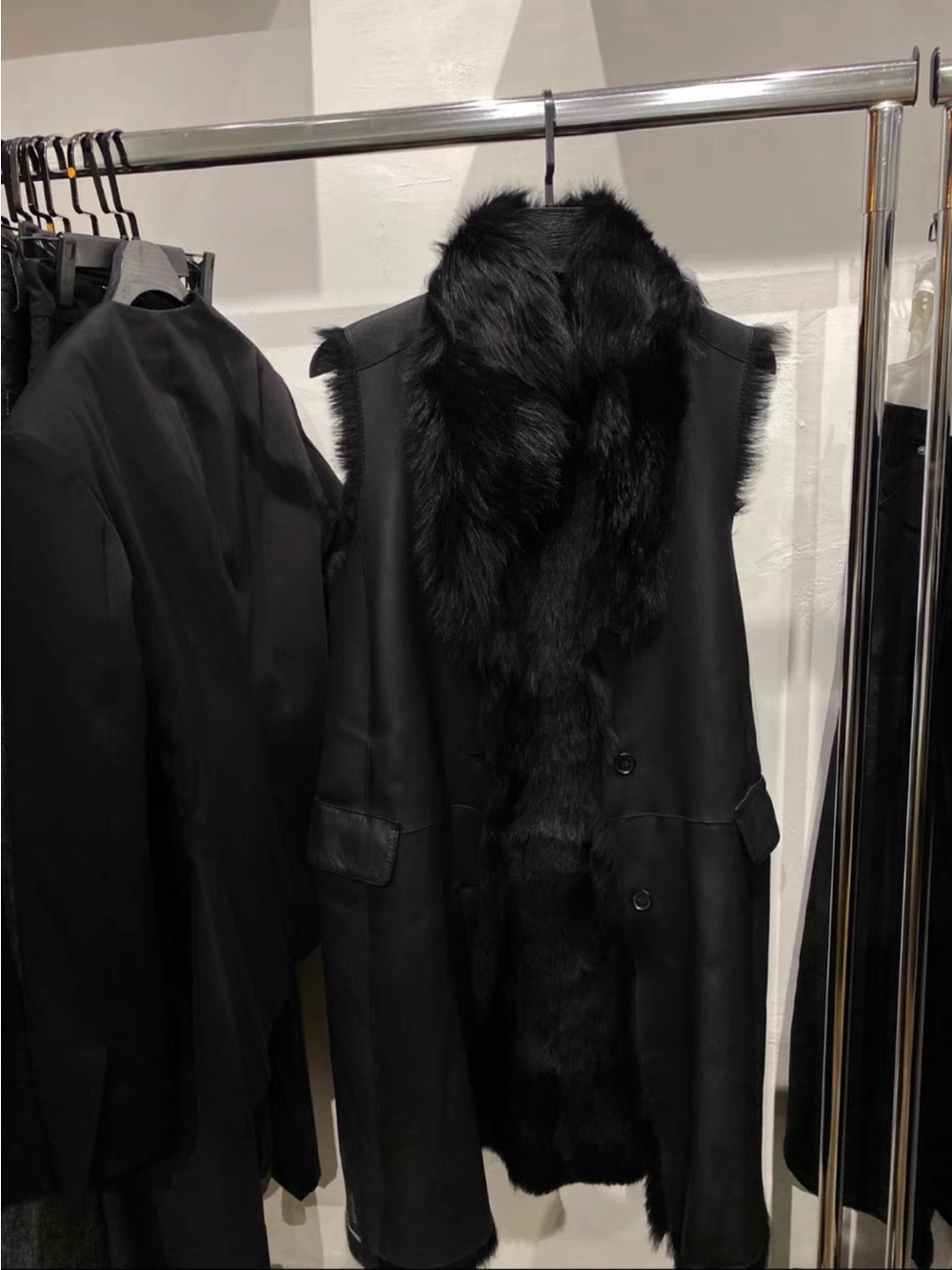 Jil Sander Fur-Trim Leather Vest